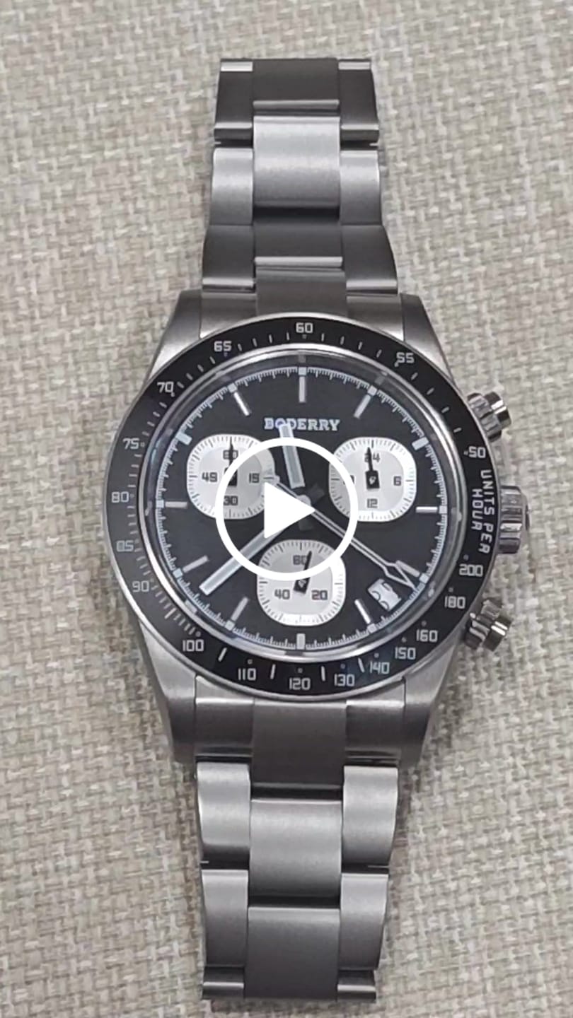 Customer video review of GOLDACE - 100M WR Titanium Mecha-Quartz Chronograph Watch | Black