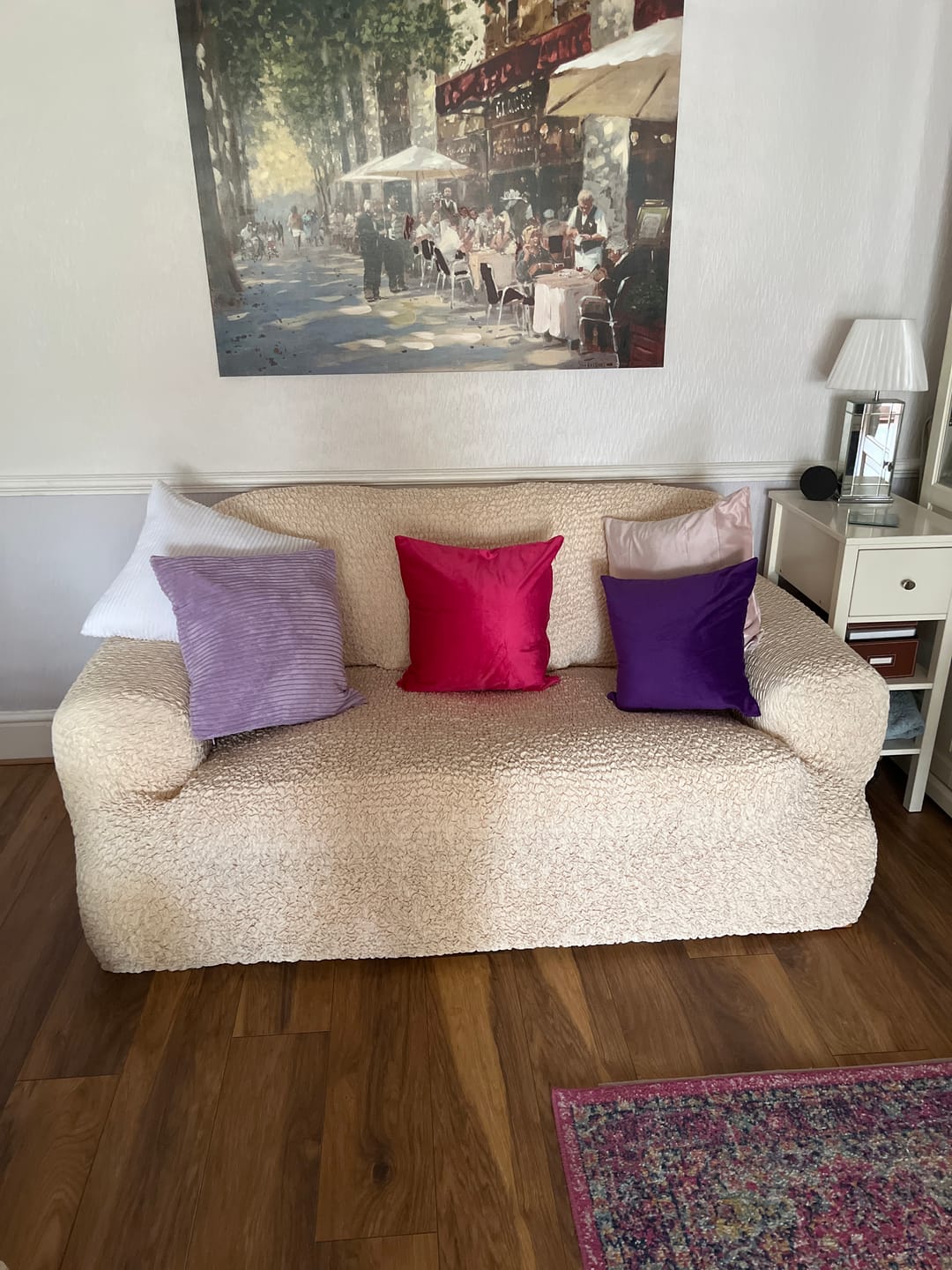 Customer photo review of 3 Seater Sofa Cover - Beige, Microfibra