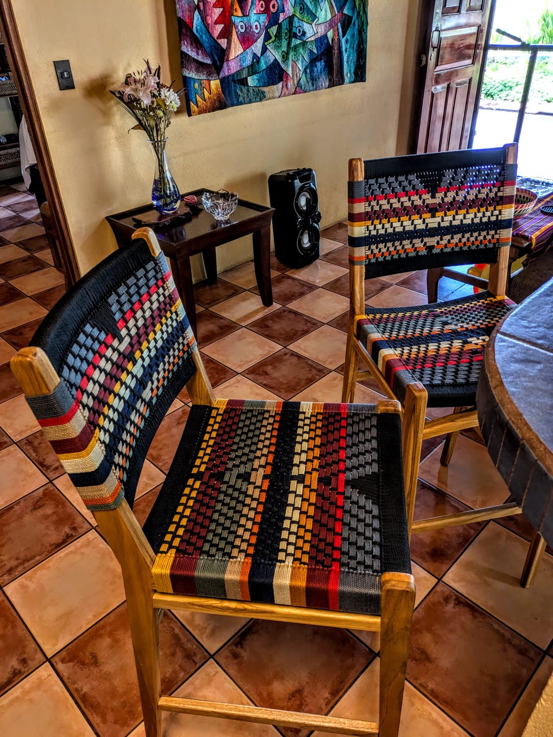 Customer photo review of Chontales Barstool with Backrest | San Geronimo Pattern