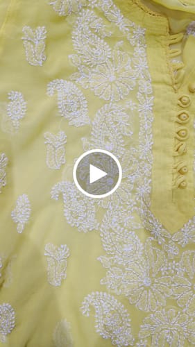 Customer video review of Meera Yellow & White Georgette kurta