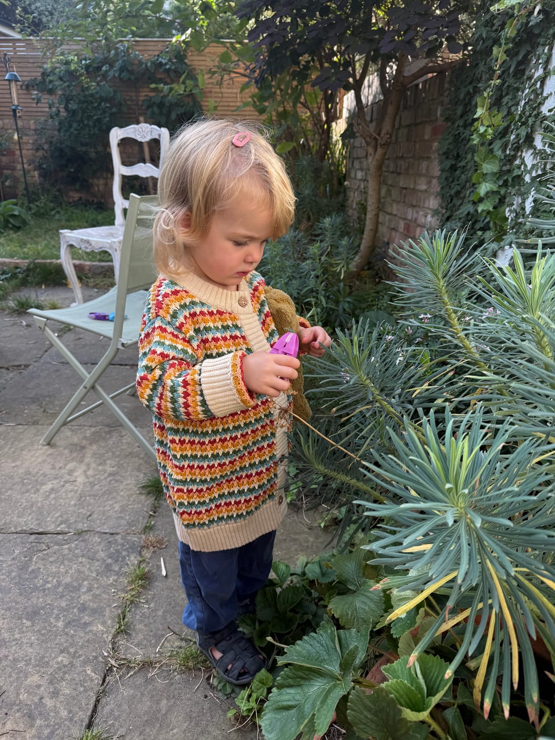 Customer photo review of From One To Another Rainbow Days Knitted Cardigan