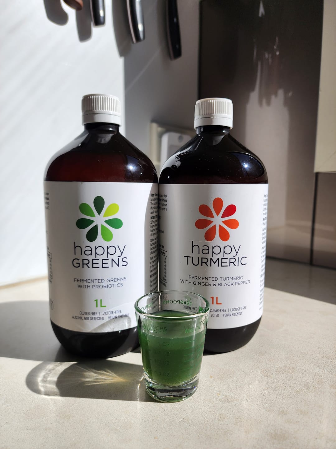 Customer photo review of Liquid Probiotics and Green Food Supplements - Happy Greens
