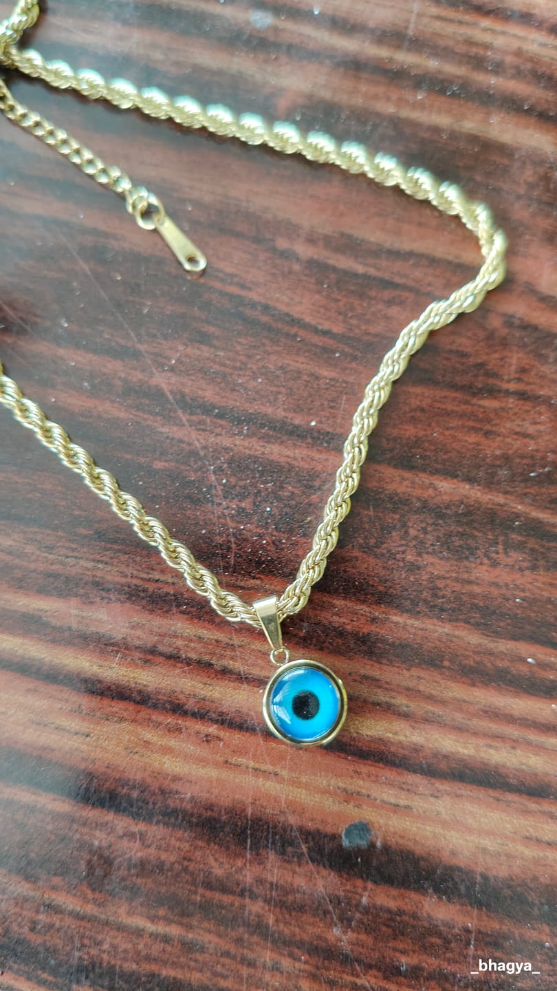 Customer photo review of Evil-Eye Spiral Necklace