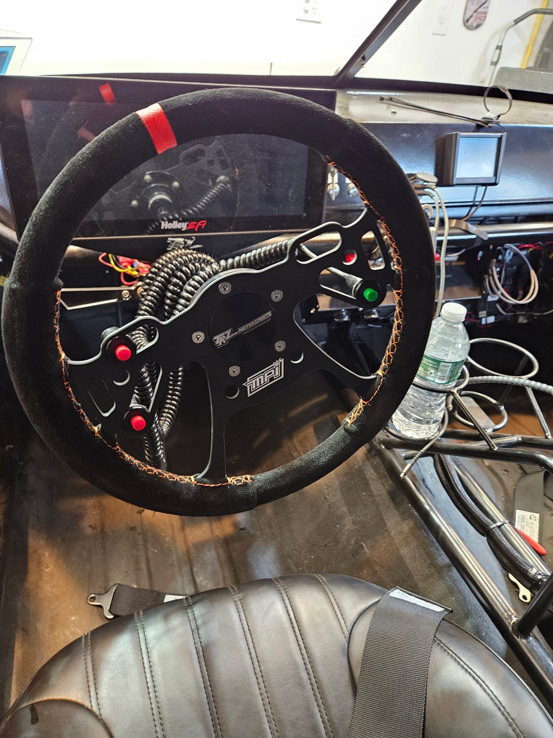 Customer photo review of Motion Raceworks Momentary Small Push Button w/6' Wound Cord (Red or Green)