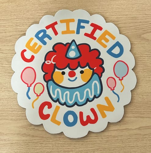 Customer photo review of Certified Clown Mouse Pad