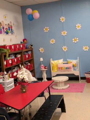 Customer photo review of Printable Daisies Bulletin Board Cutouts | School Days