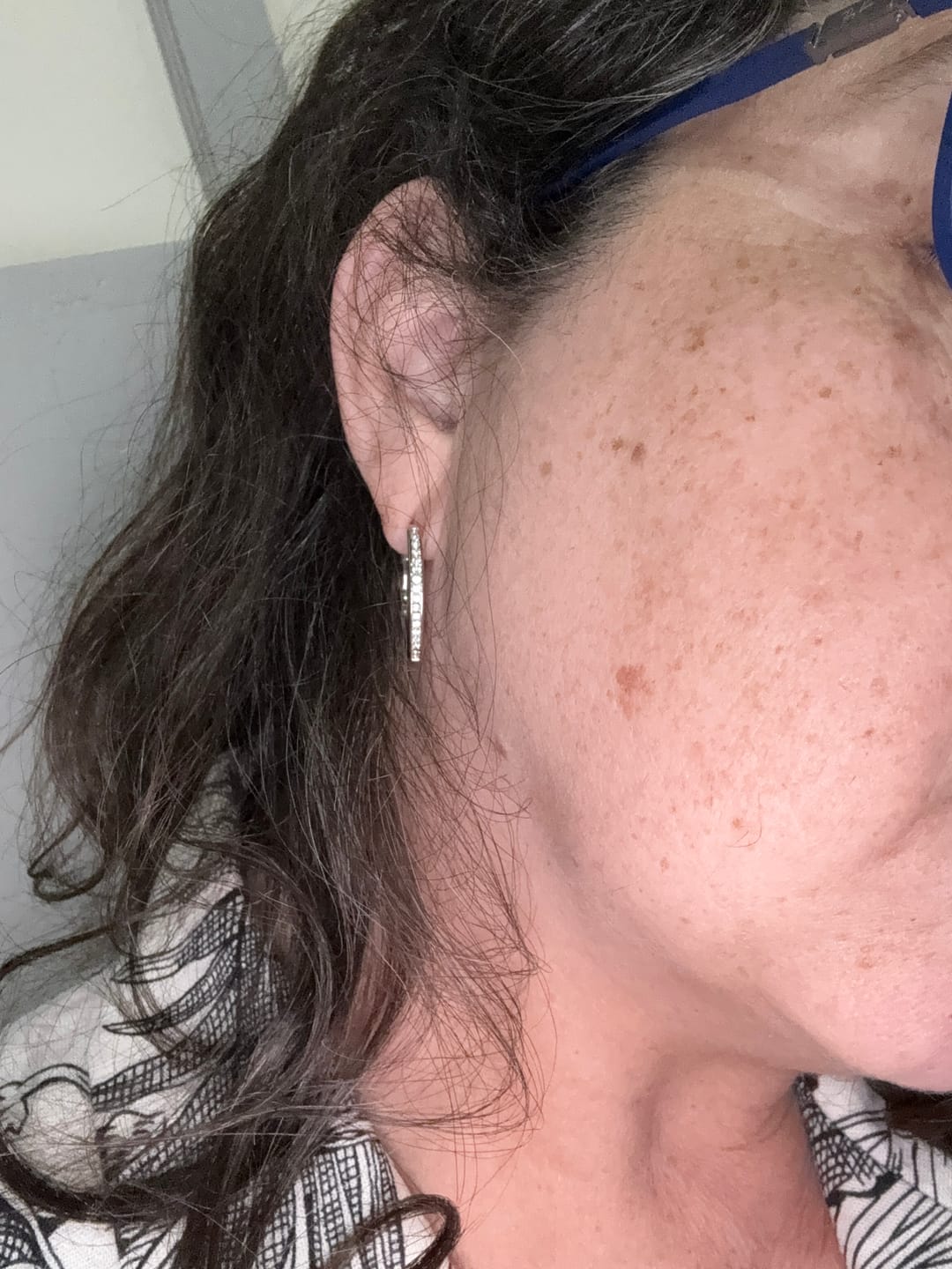 Customer photo review of Bianca 18k White Gold Plated 25mm Silver Hoop Earrings with Swarovski Crystals