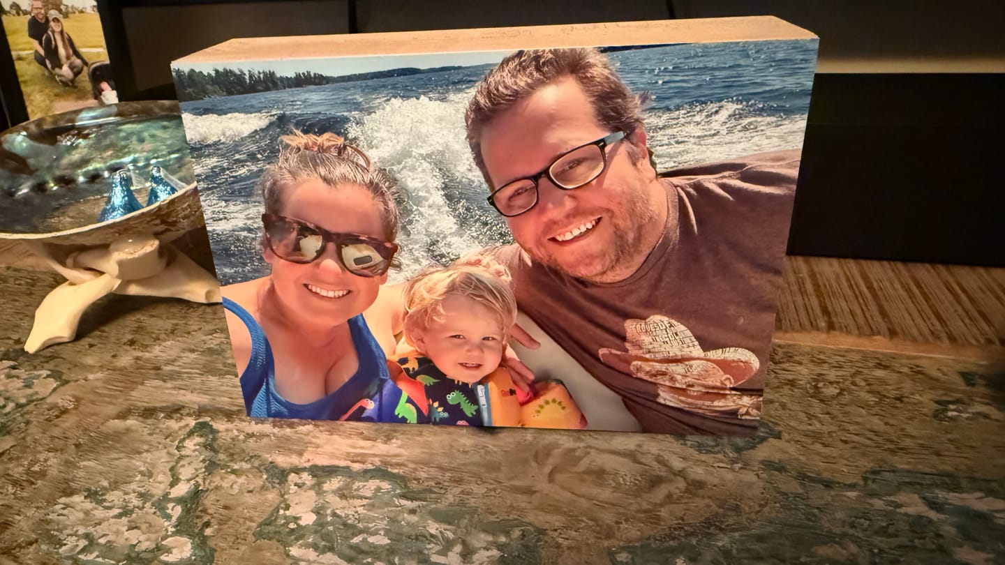 Customer photo review of Black Walnut Photo Block Wood Print