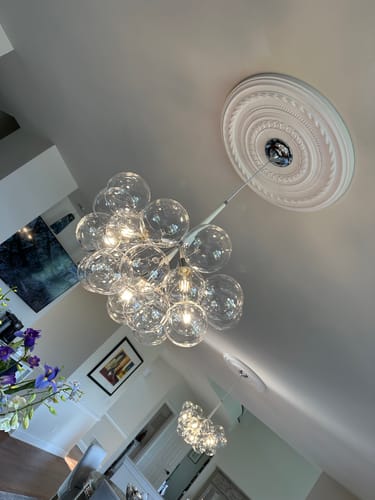 Customer photo review of Modern Cluster Glass Globe Bubble Chandelier