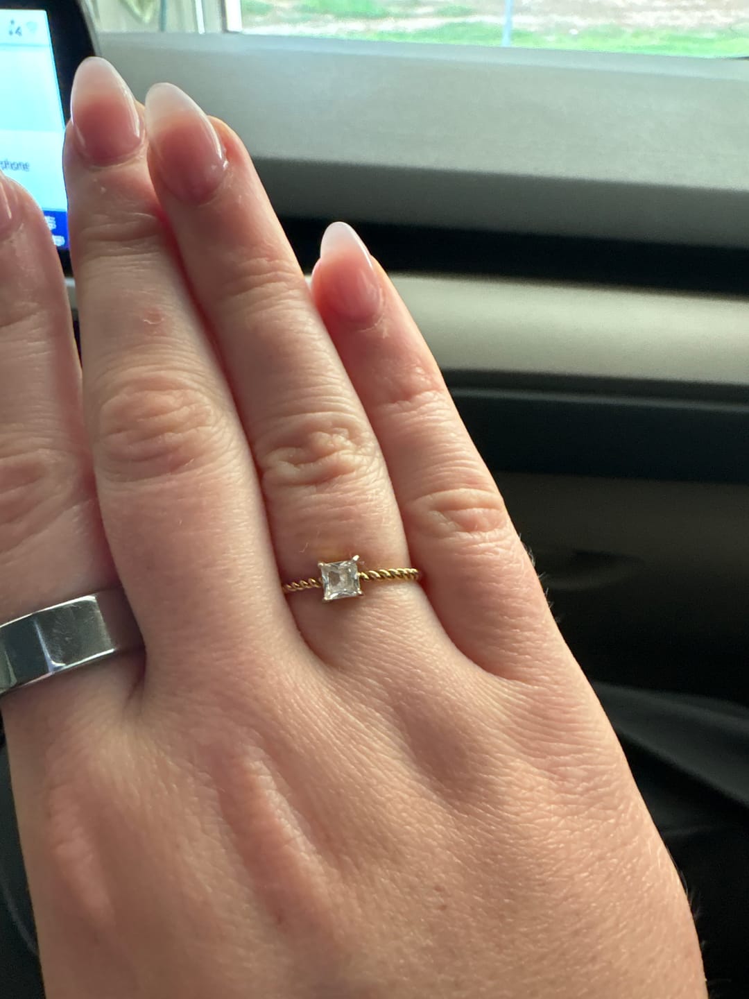 Customer photo review of Sofia Crystal Twisted Ring