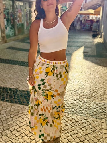 Customer photo review of GOLD OCEAN LETTER NECKLACE