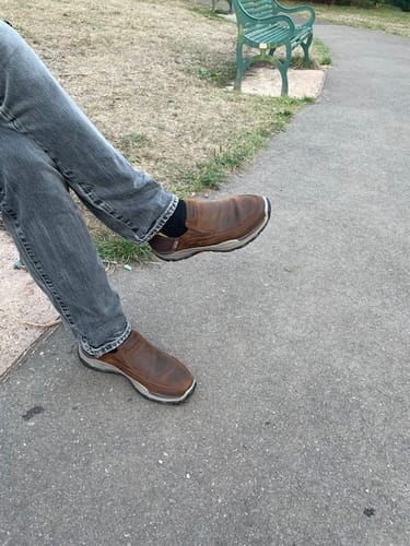 Customer photo review of Skechers Slip Ins 204810/CDB Brown Mens Relaxed Fit Casual Comfort Slip On Elastic Lace Shoes