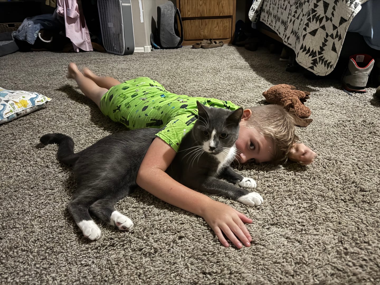 Customer photo review of Minecraft Mob Squad Bamboo Kids Pajama Short Set