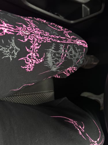 Customer photo review of Women's Widow's Blade Rhinestone Uncuffed luxury sweatpants [BLOSSOM PINK]