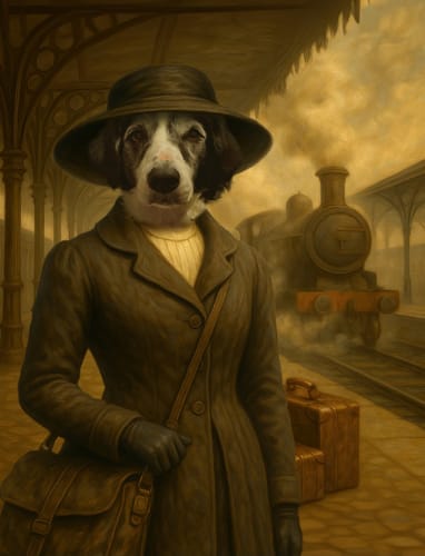 Customer photo review of The Traveller - Custom Pet Portrait