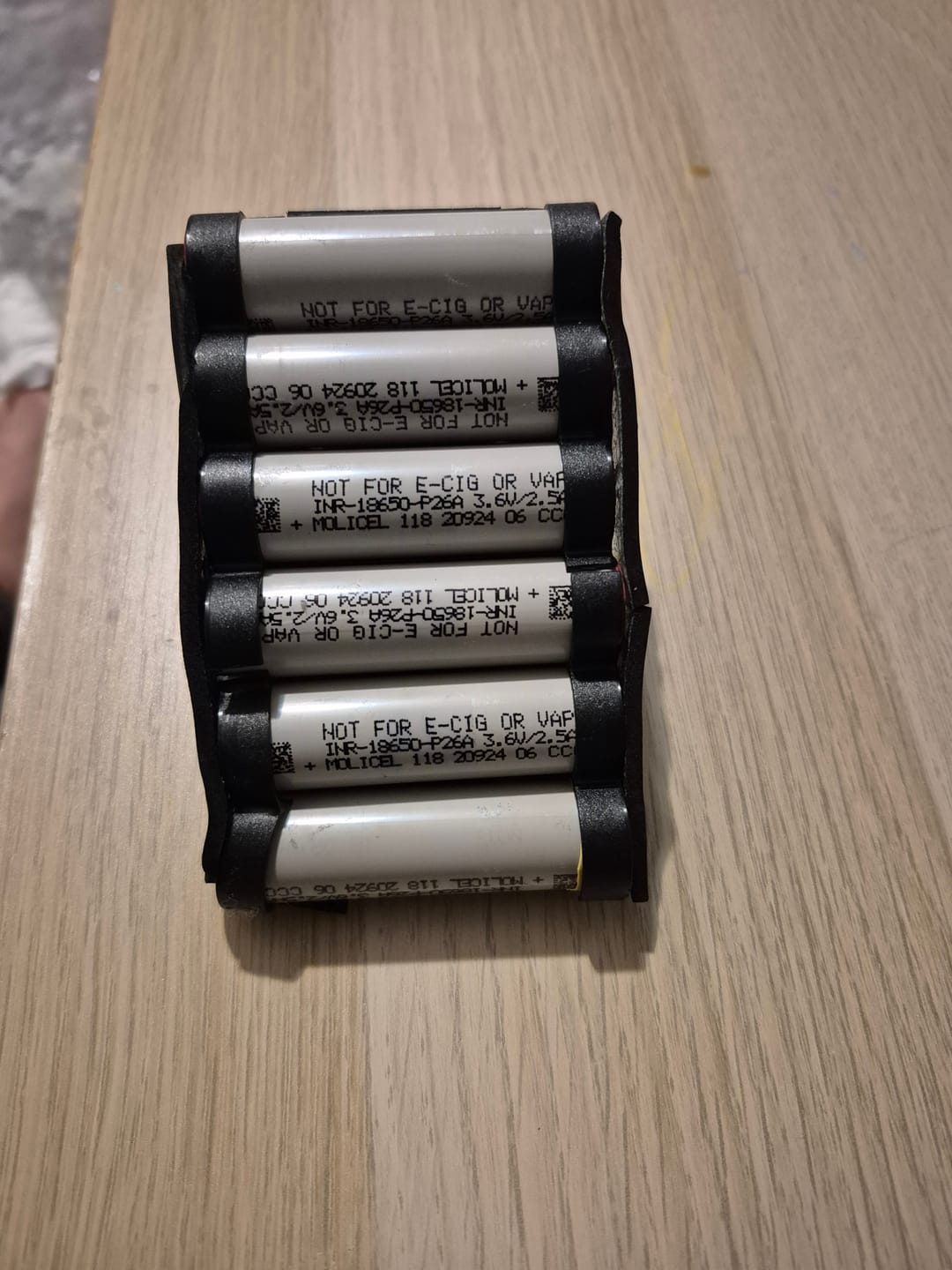 Customer photo review of Molicel P26A 18650 2600mAh 35A Battery