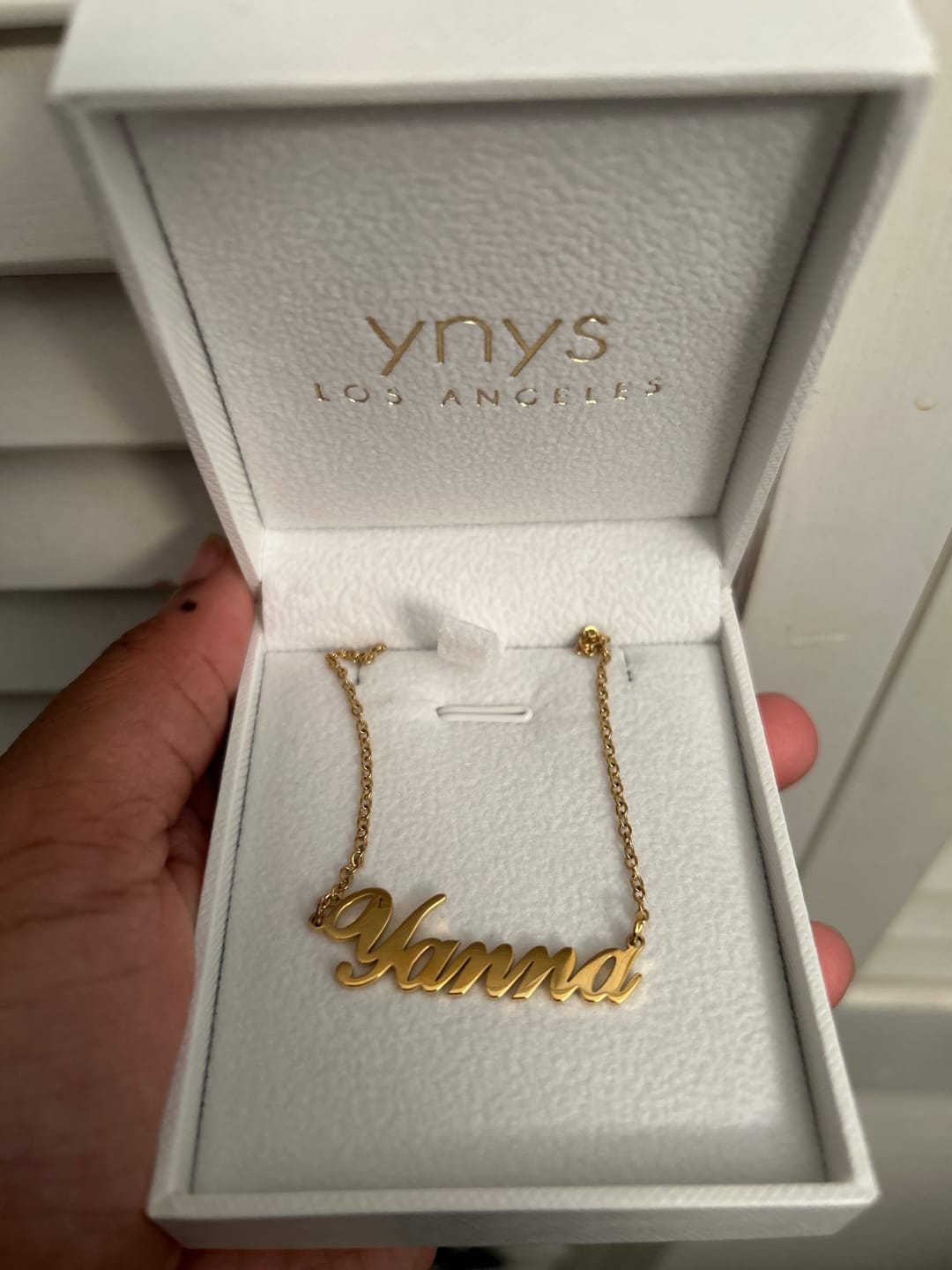 Customer photo review of LUX Name Necklace