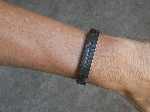 Customer photo review of Lord's Prayer Bracelet (Size M-L or L-XL): Helps Pair Veterans With A Service Dog Or Shelter Dog