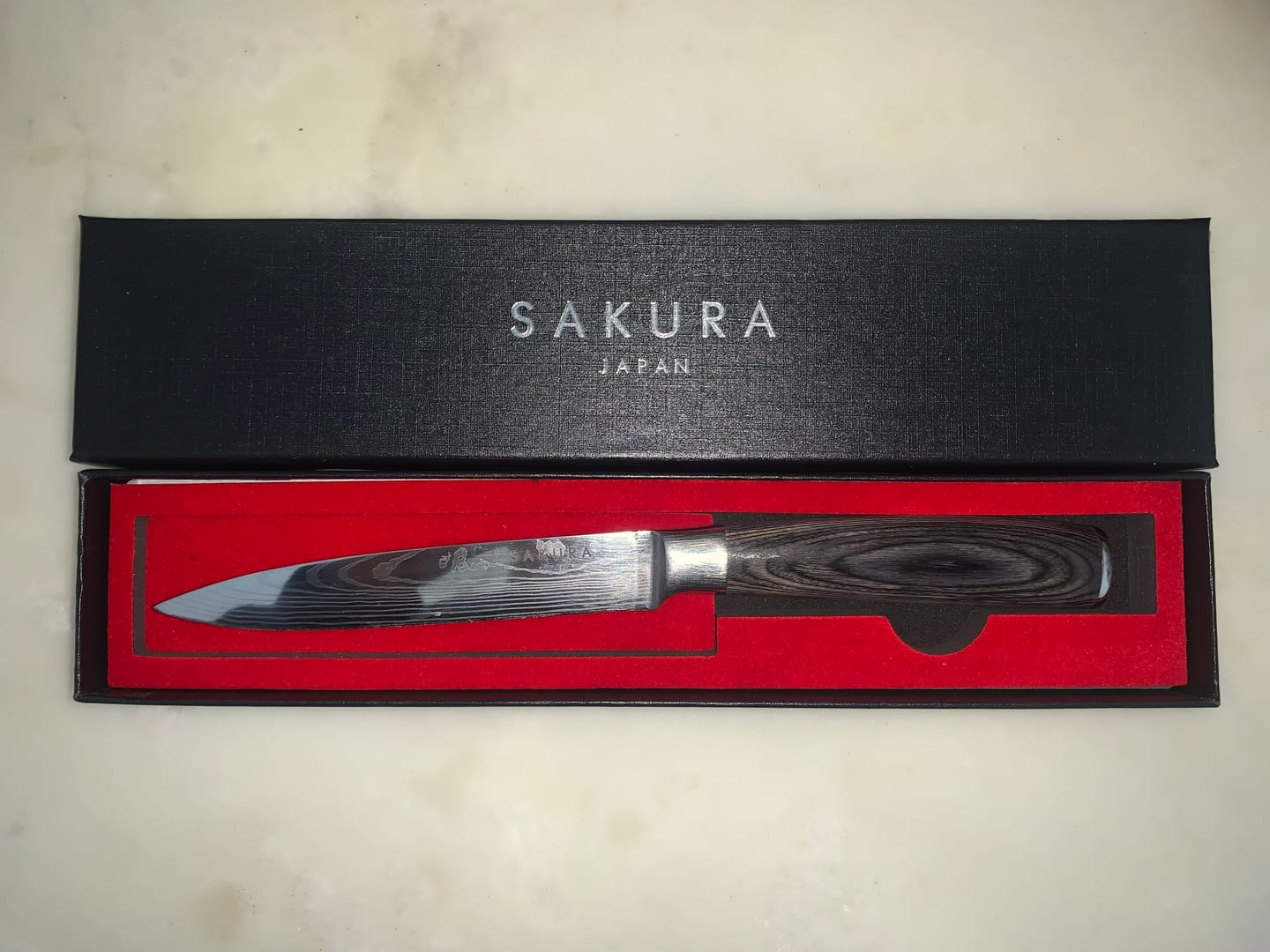 Customer photo review of Cuchillo Slice Sakura Pro Stainless Steel Black Ébano 24 Cms