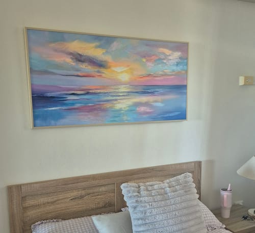 Customer photo review of Colorful Ocean And Sky Textured Painting Canvas #OS006