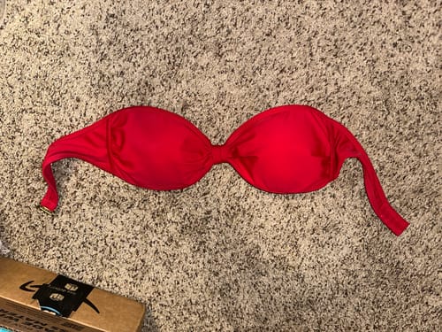 Customer photo review of MINNIE Scarlet Red Bandeau Bikini Top