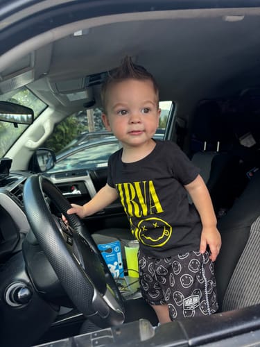 Customer photo review of Hybrid Swim Trunks in Cobain