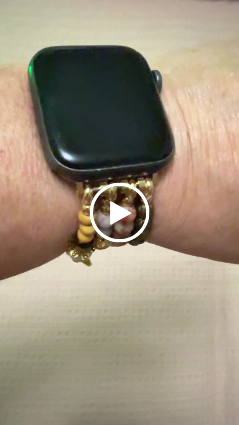 Customer video review of Golden Tree of Life Jasper Stretch Watch Strap
