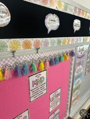 Customer photo review of Pastel Pom Bulletin Board Border