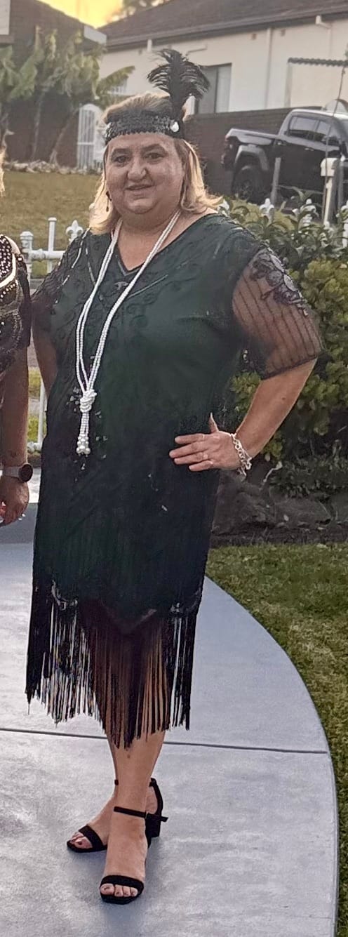 Customer photo review of Evelyn Plus Size Gatsby Dress - Green