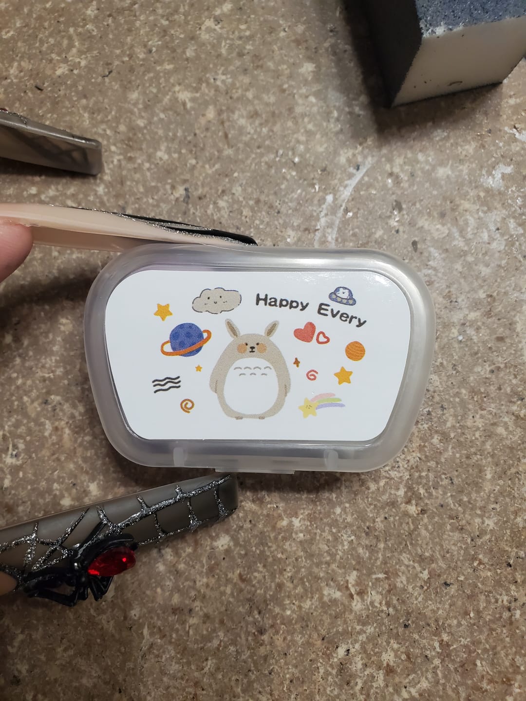 Customer photo review of Original Portable Colored Contact Lens Case