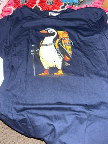 Customer photo review of Penguin Backpacker T-Shirt
