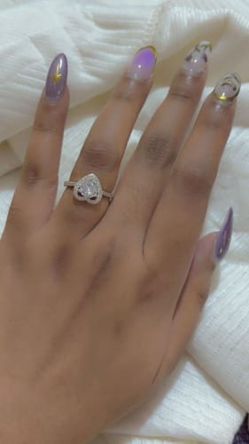 Customer photo review of Silver Zircon Heart's Desire Ring