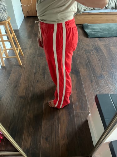 Customer photo review of Ladies Terry Pant - RED