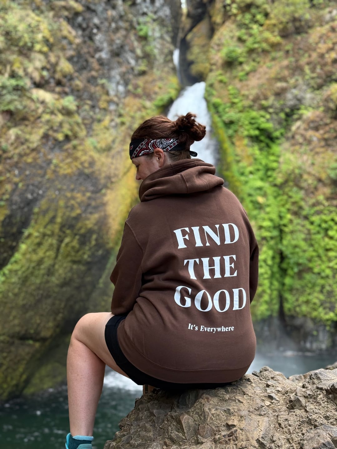 Customer photo review of 3 Simple Words Embroidered Hoodie - Cream