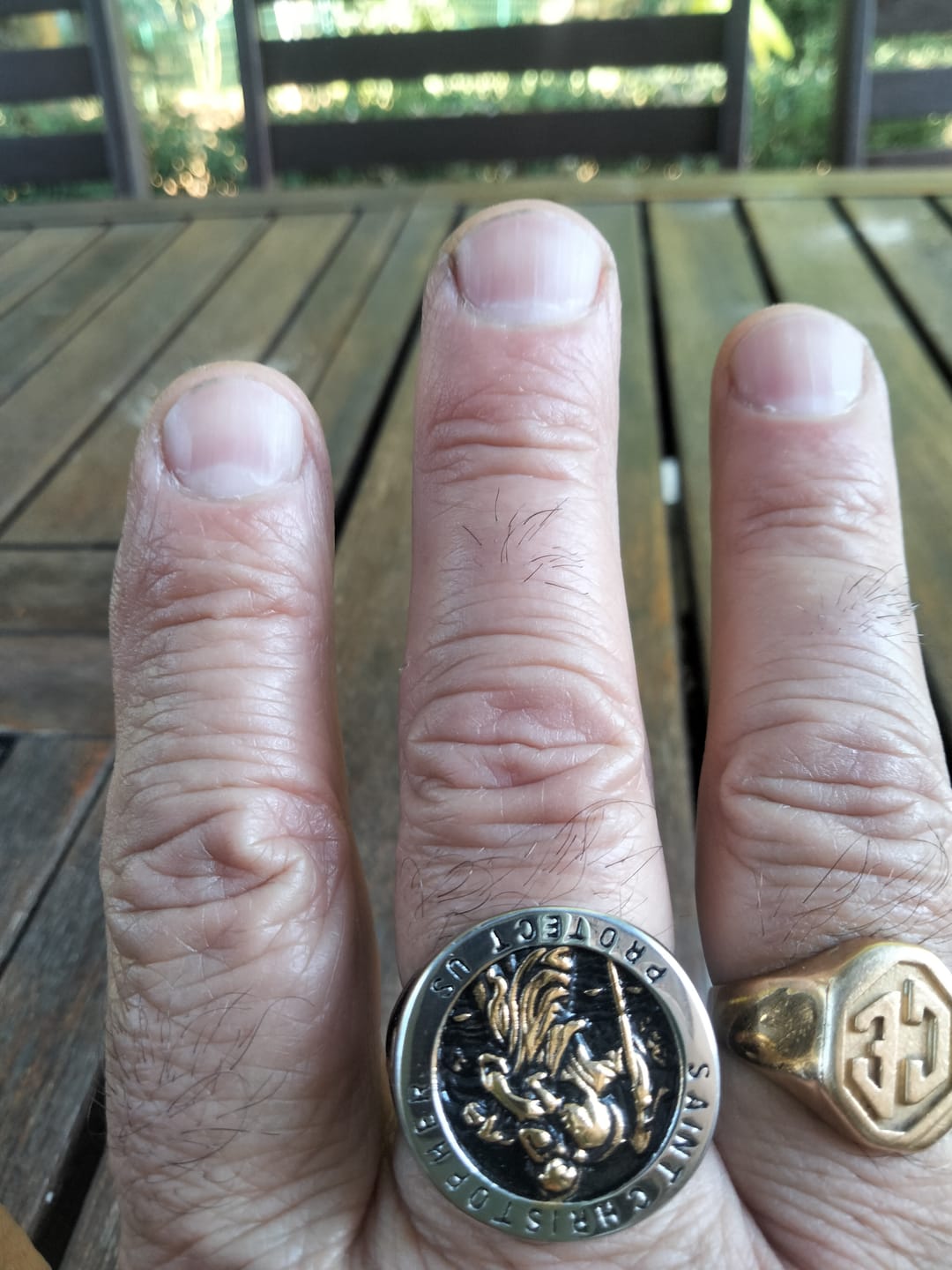 Customer photo review of Bague Saint Christophe