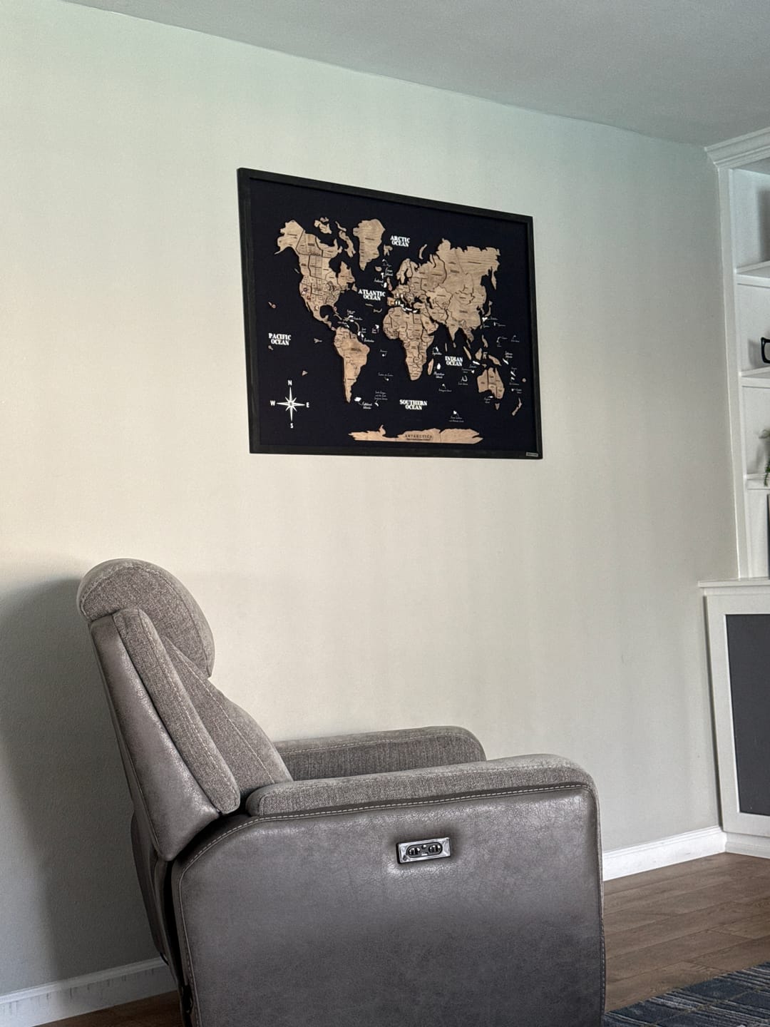 Customer photo review of 3D Wooden Panel World Map Terra