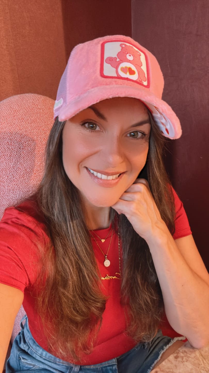 Customer photo review of OVERLORD X Care Bears:  Love-A-Lot Bear Trucker Cap