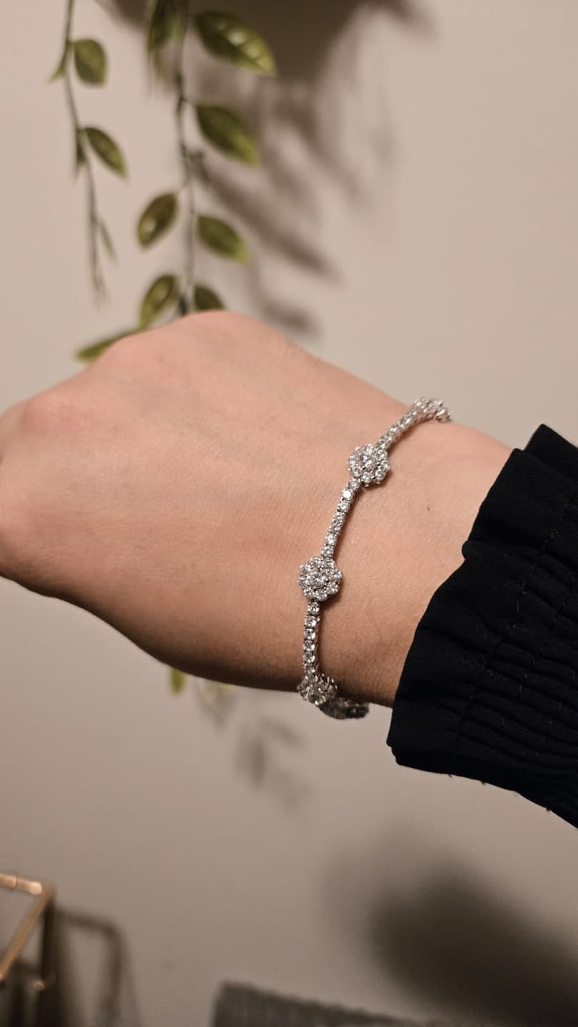 Customer photo review of Leah 18k White Gold Plated Tennis Bracelet with Simulated Diamond Crystals