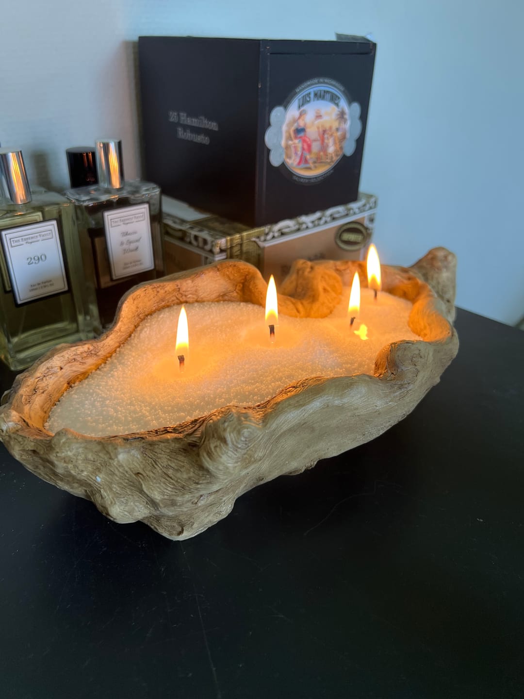 Customer photo review of Pearl Light Sand Candle
