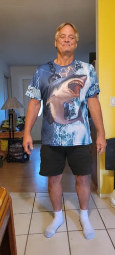 Customer photo review of Shark Fishing ocean blue camo fishing Customize Name UV protection UPF 30+ long sleeves fishing shirts NQS2020