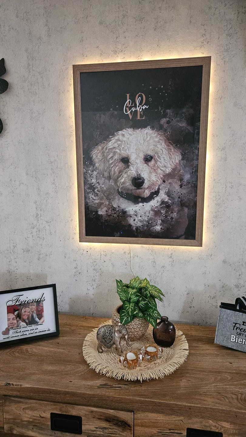 Customer photo review of Personalisiertes Portrait Poster und Leinwand - Aquarell Stil