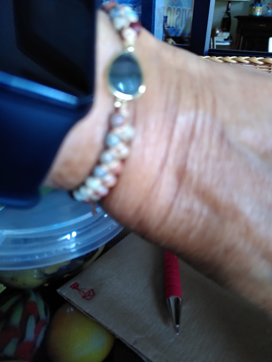 Customer photo review of Bracelet Tressé "Audace" en Jaspe & Labradorite