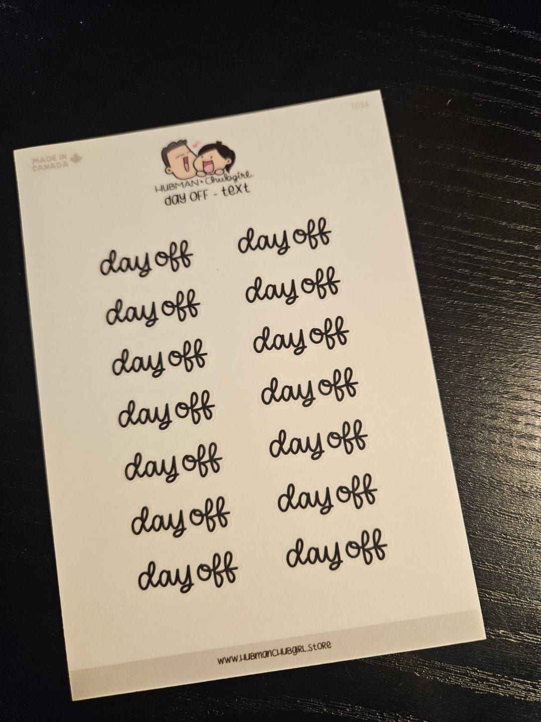 Customer photo review of Day Off Text Planner Stickers