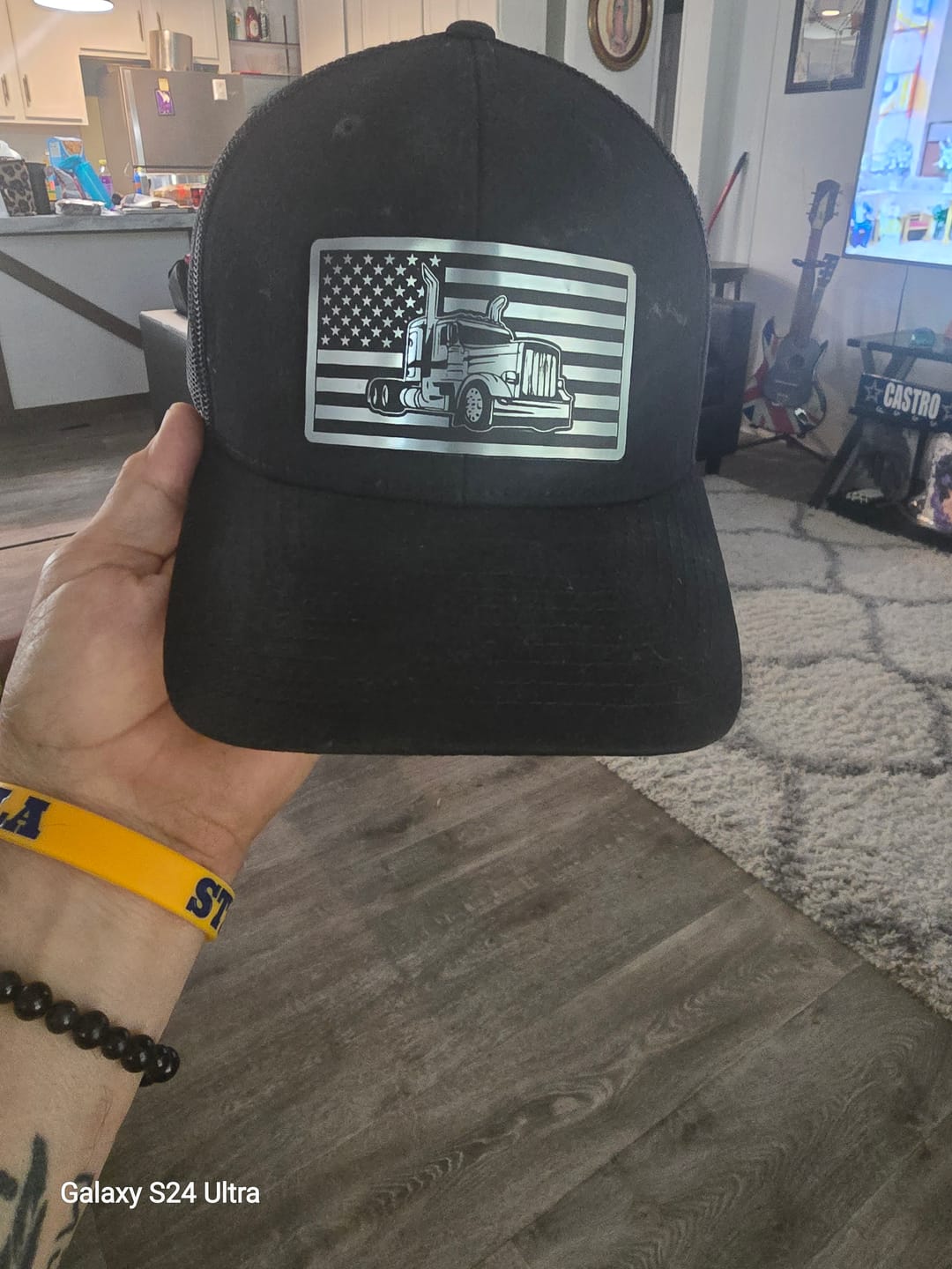 Customer photo review of Custom Logo Leather Patch Hats