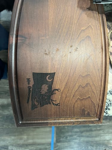 Customer photo review of Personalized Arched Wood Cutting Board 9" x 12"