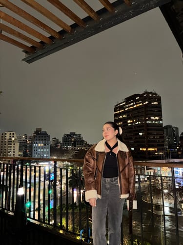 Customer photo review of CHAQUETA CAZADORA ZARA TOFFEE/CAFÉ