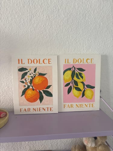 Customer photo review of Malen nach Zahlen – 6 Mini-Gemälde | Italienische ''Dolce Vita'' Set