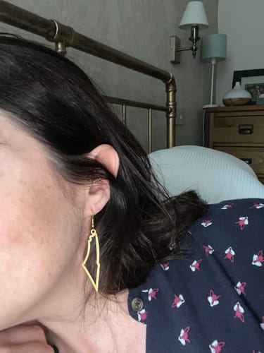 Customer photo review of Palestine Outline Earrings