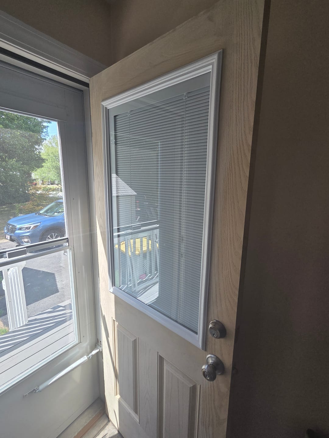 Customer photo review of Raise & Lower Blinds Glass and Frame Kit (Half Lite)
