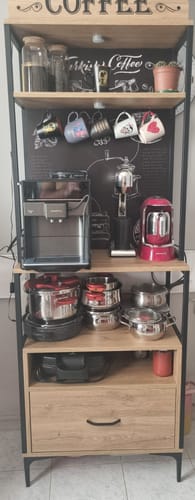 Customer photo review of Rani JE154 Işıklı Kahve Köşesi Çekmeceli Çok Amaçlı Mutfak Dolabı Sepet Ceviz